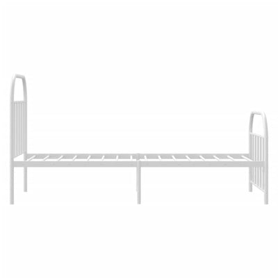 Metal Bed Frame without Mattress with Footboard White 90x190 cm