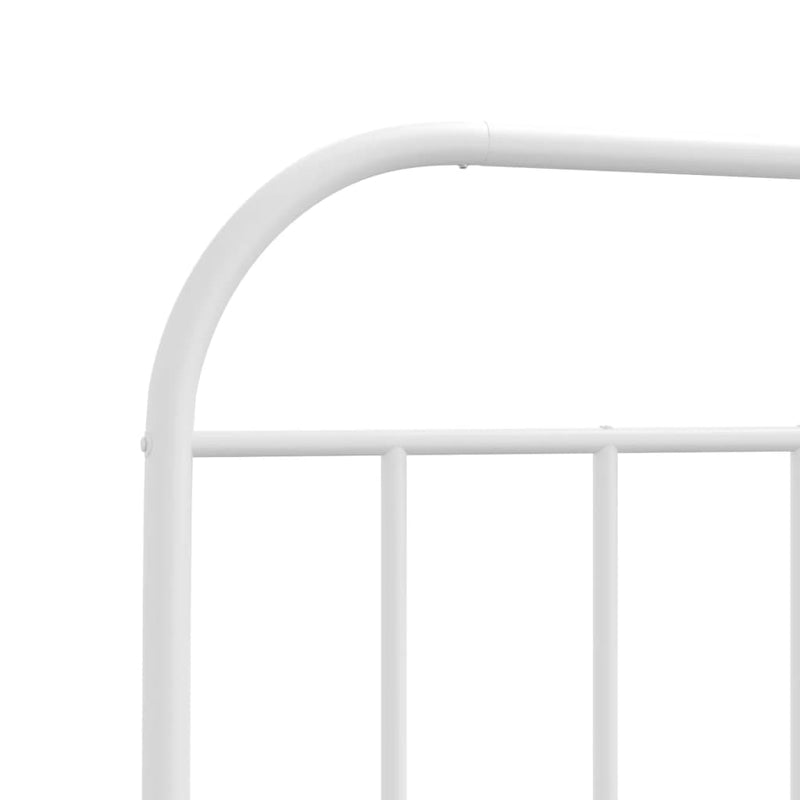 Metal Bed Frame without Mattress with Footboard White 90x190 cm