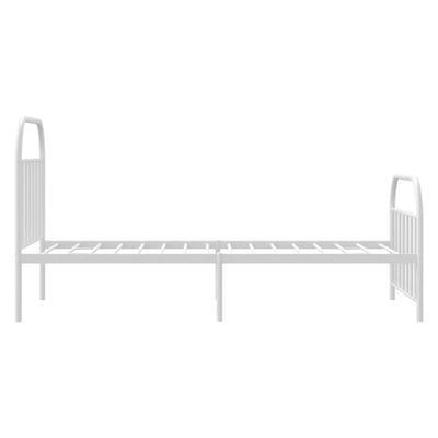 Metal Bed Frame without Mattress with Footboard White 107x203 cm King Single