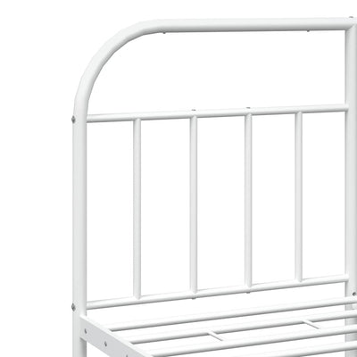 Metal Bed Frame without Mattress with Footboard White 150x200 cm