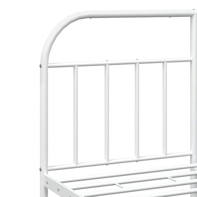 Metal Bed Frame without Mattress with Footboard White 183x203 cm King