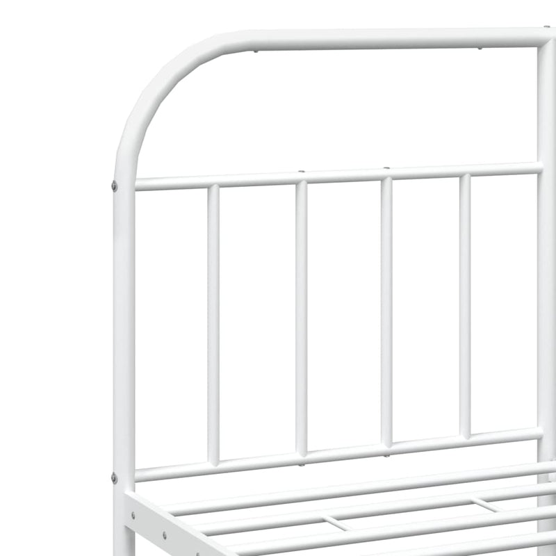 Metal Bed Frame without Mattress with Footboard White 183x203 cm King