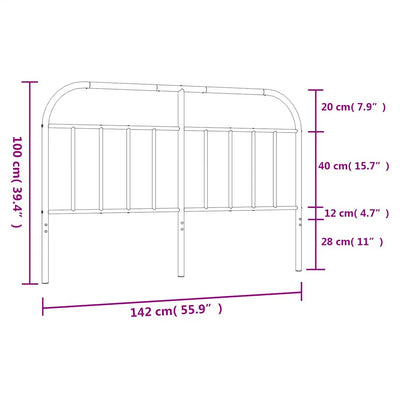 Metal Headboard White 137 cm Double