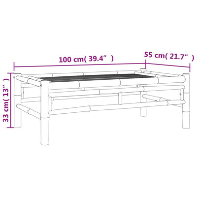 Garden Coffee Table 100x55x33 cm Bamboo