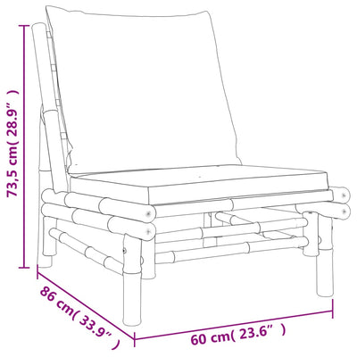 Garden Chairs 2 pcs with Dark Grey Cushions Bamboo