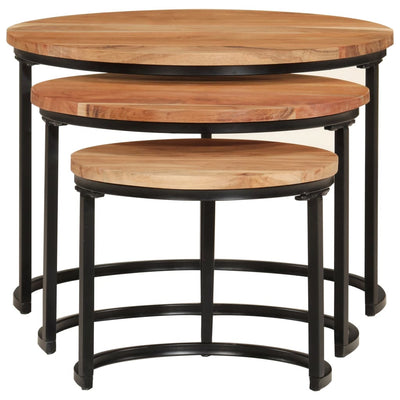 Nesting Tables 3 pcs Solid Wood Acacia