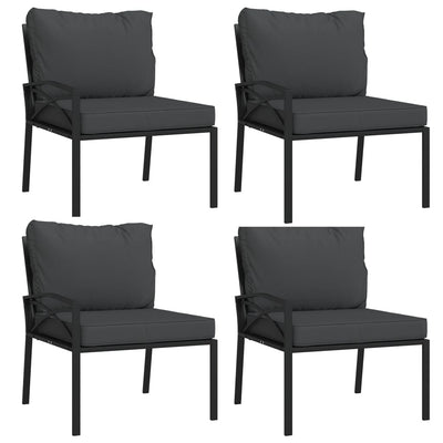 11 Piece Garden Lounge Set with Grey Cushions Steel