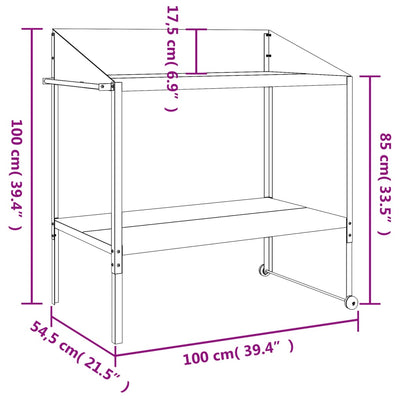 Plant Stand Anthracite 100x54.5x100 cm Galvanised Steel