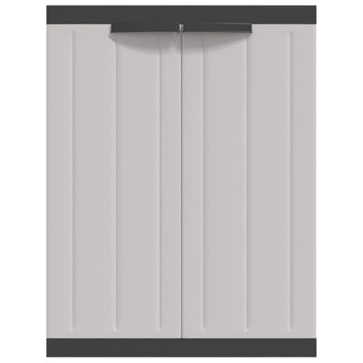 Outdoor Storage Cabinet Grey and Black 65x37x85 cm PP