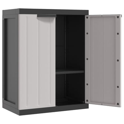 Outdoor Storage Cabinet Grey and Black 65x37x85 cm PP