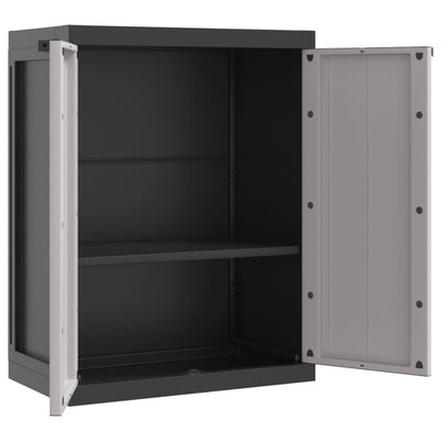 Outdoor Storage Cabinet Grey and Black 65x37x85 cm PP