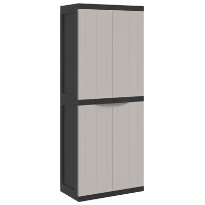 Outdoor Storage Cabinet Grey and Black 65x37x165 cm PP