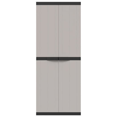 Outdoor Storage Cabinet Grey and Black 65x37x165 cm PP