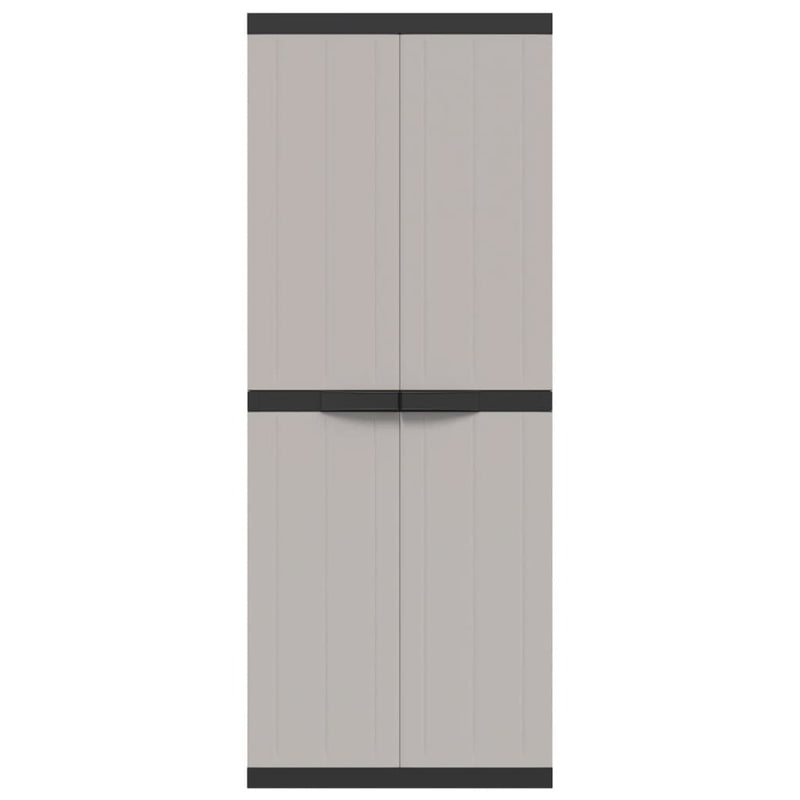 Outdoor Storage Cabinet Grey and Black 65x37x165 cm PP