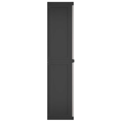 Outdoor Storage Cabinet Grey and Black 65x37x165 cm PP