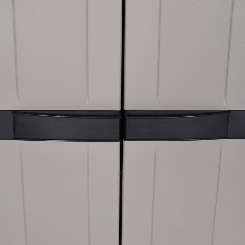 Outdoor Storage Cabinet Grey and Black 65x37x165 cm PP