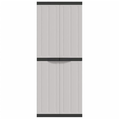 Outdoor Storage Cabinet Grey and Black 65x37x165 cm PP