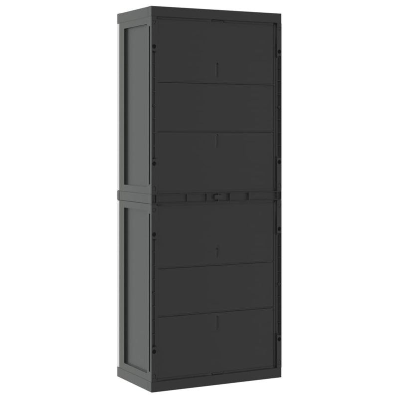 Outdoor Storage Cabinet Grey and Black 65x37x165 cm PP