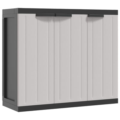 Outdoor Storage Cabinet Grey and Black 97x37x85 cm PP