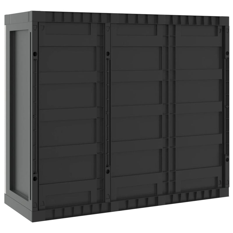 Outdoor Storage Cabinet Grey and Black 97x37x85 cm PP