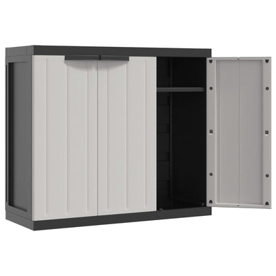 Outdoor Storage Cabinet Grey and Black 97x37x85 cm PP