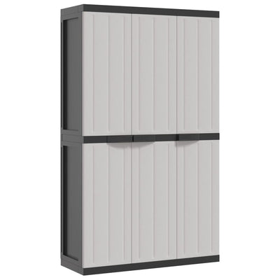 Outdoor Storage Cabinet Grey and Black 97x37x165 cm PP