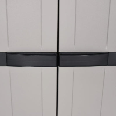 Outdoor Storage Cabinet Grey and Black 97x37x165 cm PP