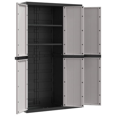 Outdoor Storage Cabinet Grey and Black 97x37x165 cm PP