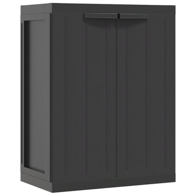 Outdoor Storage Cabinet Black 65x37x85 cm PP