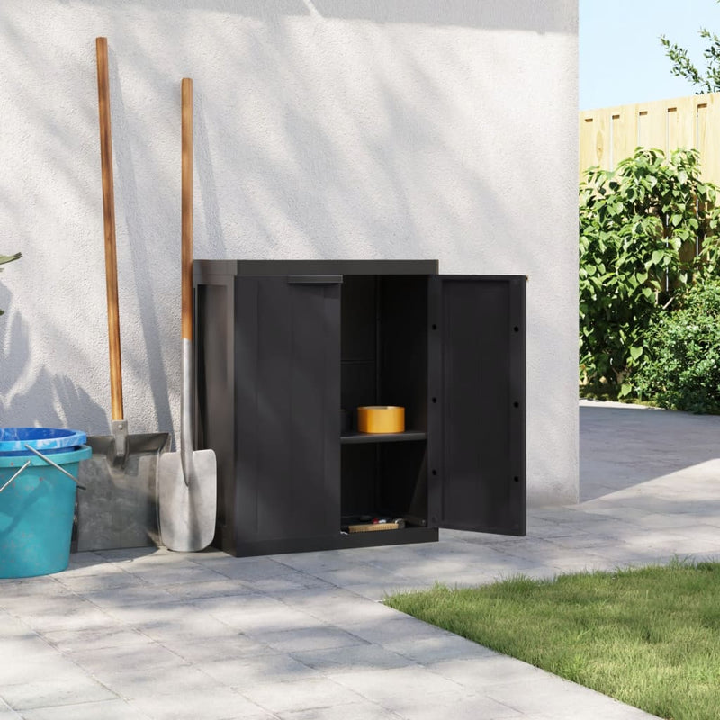 Outdoor Storage Cabinet Black 65x37x85 cm PP