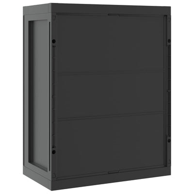 Outdoor Storage Cabinet Black 65x37x85 cm PP