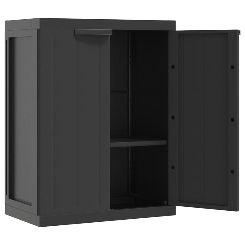 Outdoor Storage Cabinet Black 65x37x85 cm PP