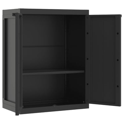 Outdoor Storage Cabinet Black 65x37x85 cm PP