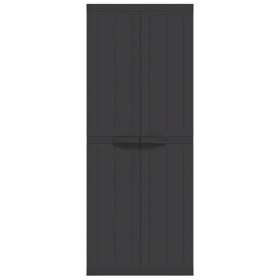 Outdoor Storage Cabinet Black 65x37x165 cm PP