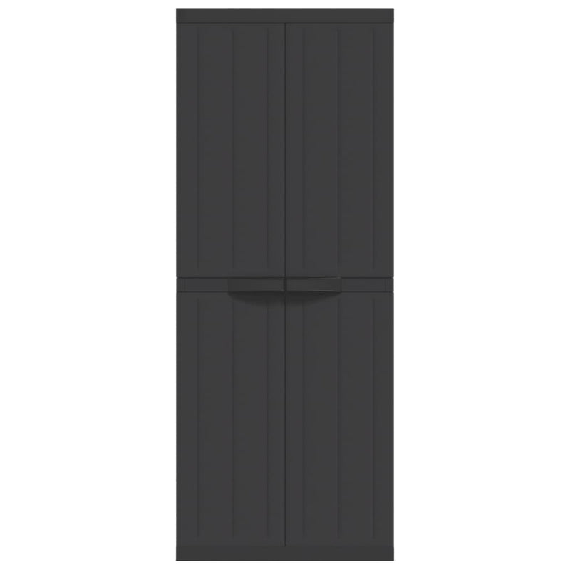 Outdoor Storage Cabinet Black 65x37x165 cm PP