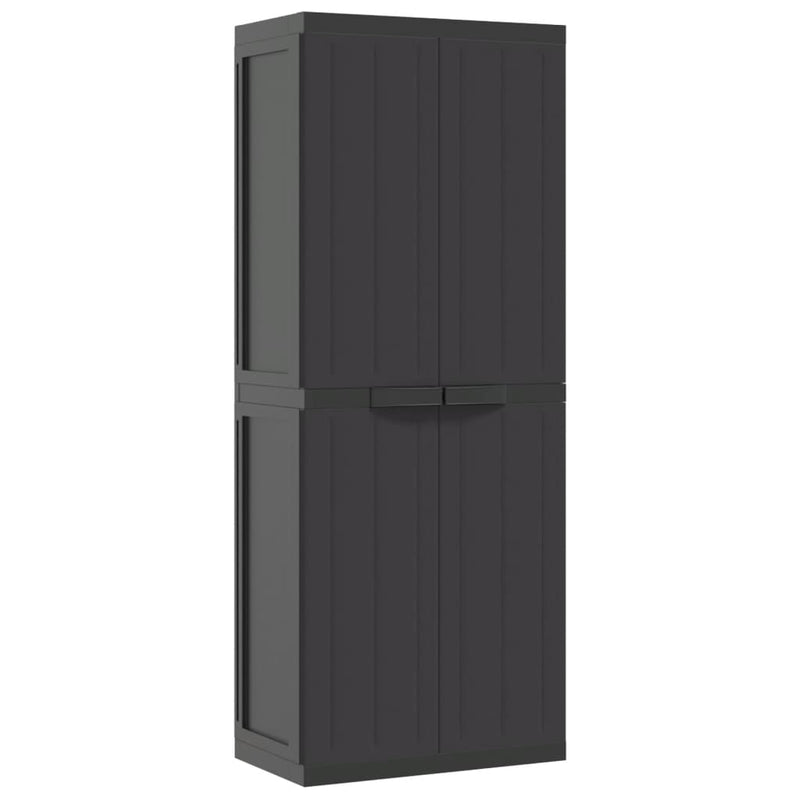 Outdoor Storage Cabinet Black 65x37x165 cm PP