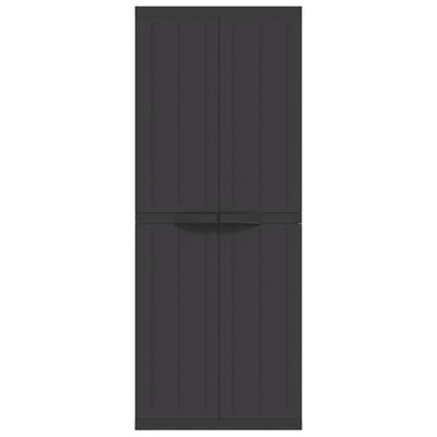 Outdoor Storage Cabinet Black 65x37x165 cm PP