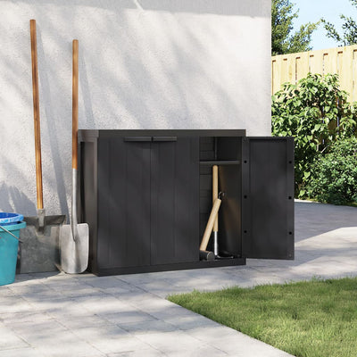 Outdoor Storage Cabinet Black 97x37x85 cm PP