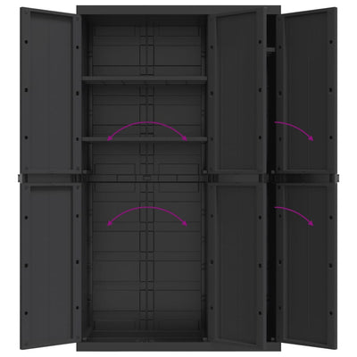 Outdoor Storage Cabinet Black 97x37x165 cm PP