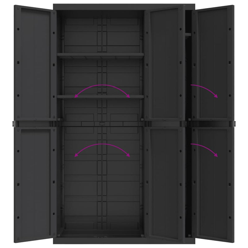 Outdoor Storage Cabinet Black 97x37x165 cm PP