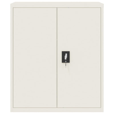 File Cabinet White 90x40x105 cm Steel