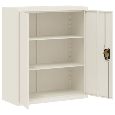 File Cabinet White 90x40x105 cm Steel