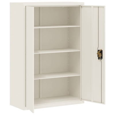 File Cabinet White 90x40x140 cm Steel