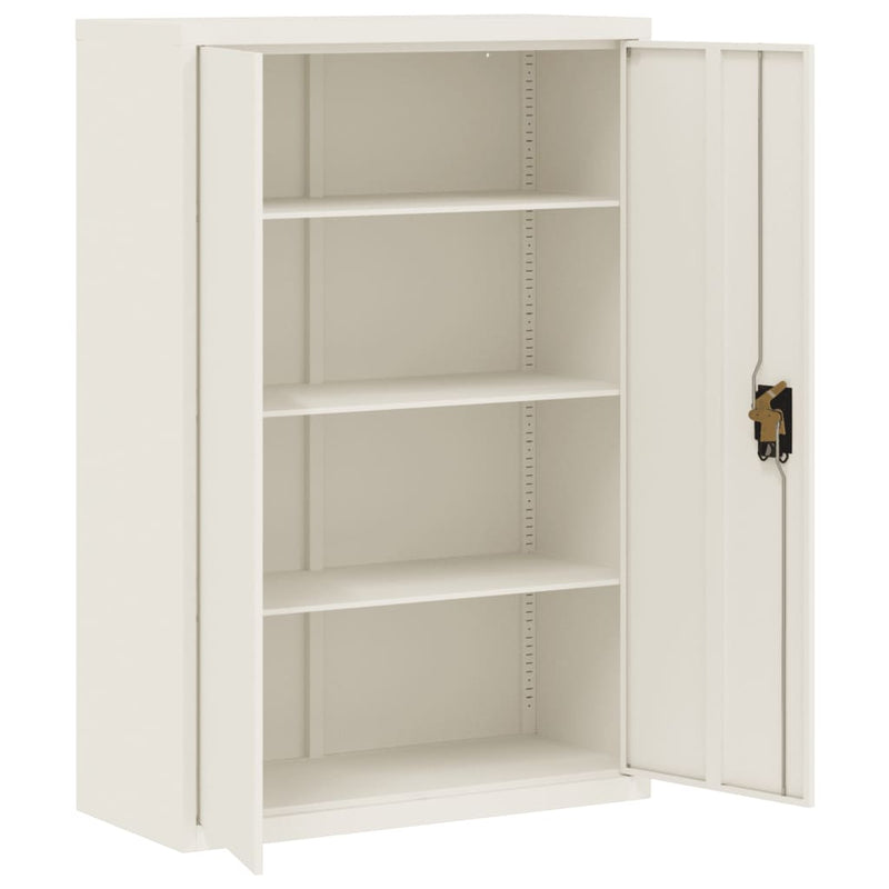 File Cabinet White 90x40x140 cm Steel