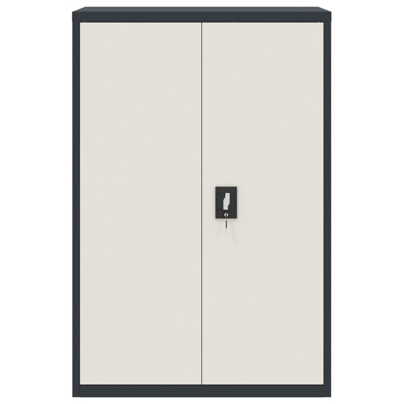 File Cabinet Anthracite and White 90x40x140 cm Steel