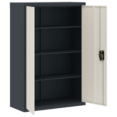 File Cabinet Anthracite and White 90x40x140 cm Steel