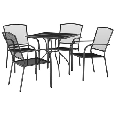 5 Piece Garden Dining Set Anthracite Steel