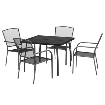 5 Piece Garden Dining Set Anthracite Steel