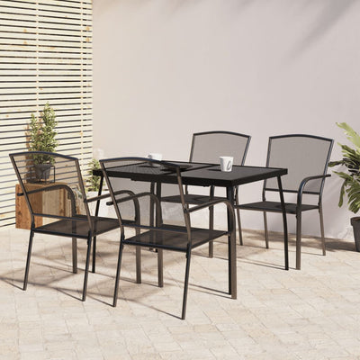 5 Piece Garden Dining Set Anthracite Steel