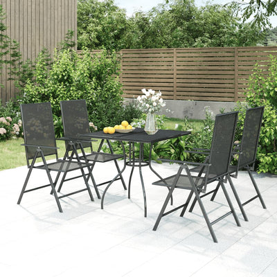 5 Piece Garden Dining Set Anthracite Steel